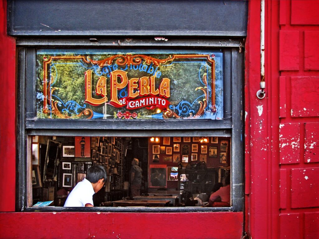 people inside La Perla shop